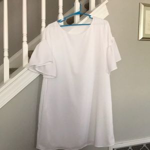 Bell Sleeve White Dress